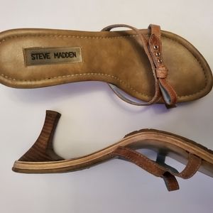 Steve Madden 8.5 Vintage Y2K leather slip on heel sandals